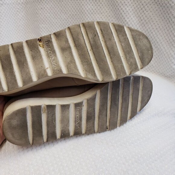 Franco Sarto Hailie 2 Womens Shoes Loafer Size 7.5 Tan Taupe Cream Pre-Owned - Picture 5 of 13